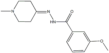 3-methoxy-N'-(1-methyl-4-piperidinylidene)benzohydrazide Struktur