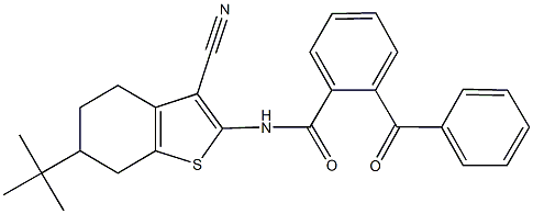 2-benzoyl-N-(6-tert-butyl-3-cyano-4,5,6,7-tetrahydro-1-benzothien-2-yl)benzamide Struktur