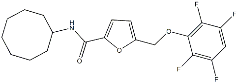 N-cyclooctyl-5-[(2,3,5,6-tetrafluorophenoxy)methyl]-2-furamide Struktur