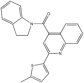 4-(2,3-dihydro-1H-indol-1-ylcarbonyl)-2-(5-methyl-2-thienyl)quinoline Struktur