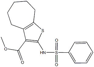 methyl 2-[(phenylsulfonyl)amino]-5,6,7,8-tetrahydro-4H-cyclohepta[b]thiophene-3-carboxylate Struktur