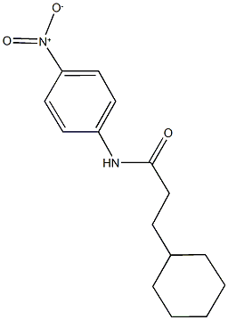 3-cyclohexyl-N-{4-nitrophenyl}propanamide Struktur