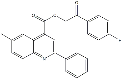 2-(4-fluorophenyl)-2-oxoethyl 6-methyl-2-phenyl-4-quinolinecarboxylate Struktur