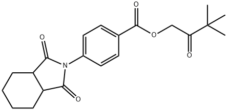 3,3-dimethyl-2-oxobutyl 4-(1,3-dioxooctahydro-2H-isoindol-2-yl)benzoate Struktur