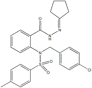 N-(4-chlorobenzyl)-N-{2-[(2-cyclopentylidenehydrazino)carbonyl]phenyl}-4-methylbenzenesulfonamide Struktur