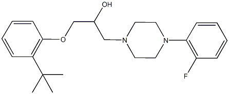 1-(2-tert-butylphenoxy)-3-[4-(2-fluorophenyl)-1-piperazinyl]-2-propanol Struktur