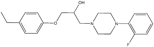 1-(4-ethylphenoxy)-3-[4-(2-fluorophenyl)-1-piperazinyl]-2-propanol Struktur