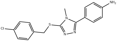 4-{5-[(4-chlorobenzyl)sulfanyl]-4-methyl-4H-1,2,4-triazol-3-yl}phenylamine Struktur