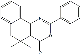 5,5-dimethyl-2-phenyl-5,6-dihydro-4H-naphtho[1,2-d][1,3]oxazin-4-one Struktur