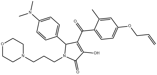 4-[4-(allyloxy)-2-methylbenzoyl]-5-[4-(dimethylamino)phenyl]-3-hydroxy-1-[3-(4-morpholinyl)propyl]-1,5-dihydro-2H-pyrrol-2-one Struktur