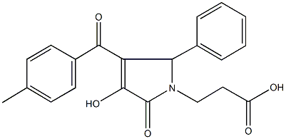 3-[3-hydroxy-4-(4-methylbenzoyl)-2-oxo-5-phenyl-2,5-dihydro-1H-pyrrol-1-yl]propanoic acid Struktur