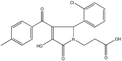 3-[2-(2-chlorophenyl)-4-hydroxy-3-(4-methylbenzoyl)-5-oxo-2,5-dihydro-1H-pyrrol-1-yl]propanoic acid Struktur