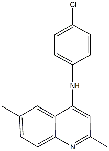 N-(4-chlorophenyl)-N-(2,6-dimethyl-4-quinolinyl)amine Struktur