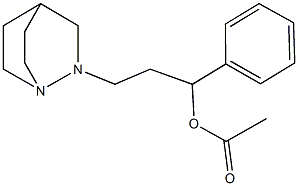 3-(1,2-diazabicyclo[2.2.2]oct-2-yl)-1-phenylpropyl acetate Struktur