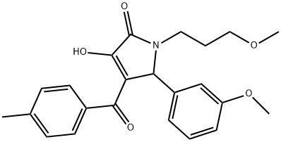 3-hydroxy-5-(3-methoxyphenyl)-1-(3-methoxypropyl)-4-(4-methylbenzoyl)-1,5-dihydro-2H-pyrrol-2-one Struktur