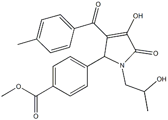 methyl 4-[4-hydroxy-1-(2-hydroxypropyl)-3-(4-methylbenzoyl)-5-oxo-2,5-dihydro-1H-pyrrol-2-yl]benzoate Struktur