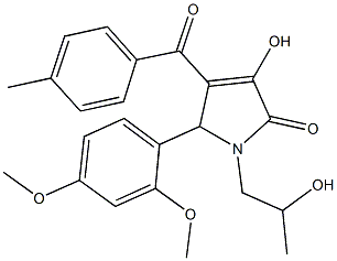 5-(2,4-dimethoxyphenyl)-3-hydroxy-1-(2-hydroxypropyl)-4-(4-methylbenzoyl)-1,5-dihydro-2H-pyrrol-2-one Struktur