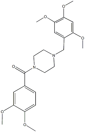 1-(3,4-dimethoxybenzoyl)-4-(2,4,5-trimethoxybenzyl)piperazine Struktur