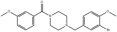 1-(3-bromo-4-methoxybenzyl)-4-(3-methoxybenzoyl)piperazine Struktur