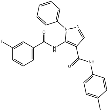 5-[(3-fluorobenzoyl)amino]-N-(4-methylphenyl)-1-phenyl-1H-pyrazole-4-carboxamide Struktur