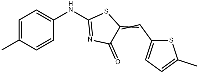 2-[(4-methylphenyl)imino]-5-[(5-methyl-2-thienyl)methylene]-1,3-thiazolidin-4-one Struktur