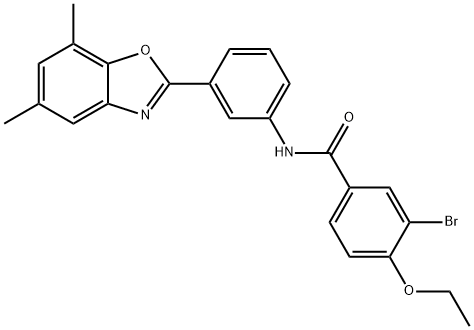 3-bromo-N-[3-(5,7-dimethyl-1,3-benzoxazol-2-yl)phenyl]-4-ethoxybenzamide Struktur