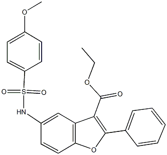 ethyl 5-{[(4-methoxyphenyl)sulfonyl]amino}-2-phenyl-1-benzofuran-3-carboxylate Struktur