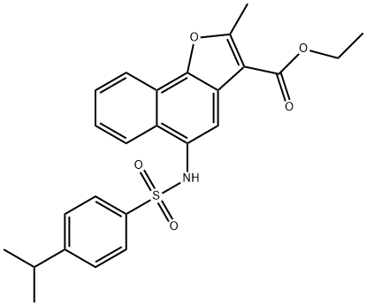 ethyl 5-{[(4-isopropylphenyl)sulfonyl]amino}-2-methylnaphtho[1,2-b]furan-3-carboxylate Struktur