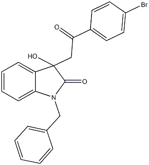 1-benzyl-3-[2-(4-bromophenyl)-2-oxoethyl]-3-hydroxy-1,3-dihydro-2H-indol-2-one Struktur