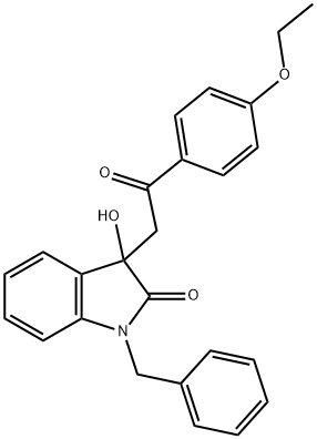 1-benzyl-3-[2-(4-ethoxyphenyl)-2-oxoethyl]-3-hydroxy-1,3-dihydro-2H-indol-2-one Struktur