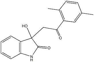 3-[2-(2,5-dimethylphenyl)-2-oxoethyl]-3-hydroxy-1,3-dihydro-2H-indol-2-one Struktur