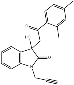 3-[2-(2,4-dimethylphenyl)-2-oxoethyl]-3-hydroxy-1-(2-propynyl)-1,3-dihydro-2H-indol-2-one Struktur