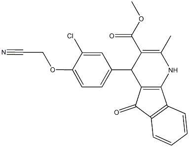 methyl 4-[3-chloro-4-(cyanomethoxy)phenyl]-2-methyl-5-oxo-4,5-dihydro-1H-indeno[1,2-b]pyridine-3-carboxylate Structure