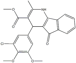 methyl 4-(3-chloro-4,5-dimethoxyphenyl)-2-methyl-5-oxo-4,5-dihydro-1H-indeno[1,2-b]pyridine-3-carboxylate Struktur