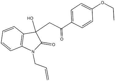 1-allyl-3-[2-(4-ethoxyphenyl)-2-oxoethyl]-3-hydroxy-1,3-dihydro-2H-indol-2-one Struktur