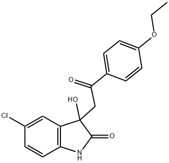 5-chloro-3-[2-(4-ethoxyphenyl)-2-oxoethyl]-3-hydroxy-1,3-dihydro-2H-indol-2-one Struktur