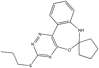 3-(propylsulfanyl)-6,7-dihydro[1,2,4]triazino[5,6-d][3,1]benzoxazepine-6-spiro-1-cyclopentane Structure