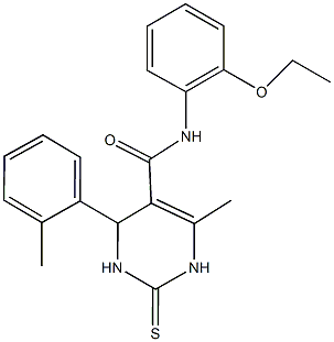 N-(2-ethoxyphenyl)-6-methyl-4-(2-methylphenyl)-2-thioxo-1,2,3,4-tetrahydro-5-pyrimidinecarboxamide Struktur