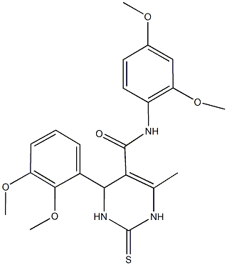 4-(2,3-dimethoxyphenyl)-N-(2,4-dimethoxyphenyl)-6-methyl-2-thioxo-1,2,3,4-tetrahydro-5-pyrimidinecarboxamide Struktur