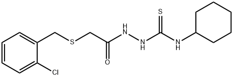 2-{[(2-chlorobenzyl)sulfanyl]acetyl}-N-cyclohexylhydrazinecarbothioamide Struktur