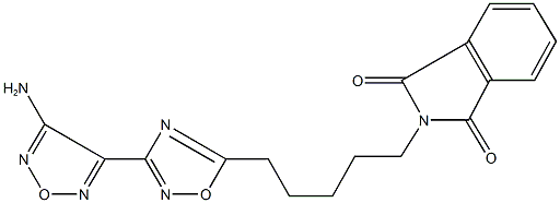 2-{5-[3-(4-amino-1,2,5-oxadiazol-3-yl)-1,2,4-oxadiazol-5-yl]pentyl}-1H-isoindole-1,3(2H)-dione Struktur