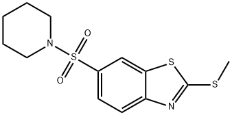 methyl 6-(1-piperidinylsulfonyl)-1,3-benzothiazol-2-yl sulfide Struktur