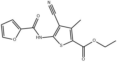 ethyl 4-cyano-5-(2-furoylamino)-3-methylthiophene-2-carboxylate Struktur