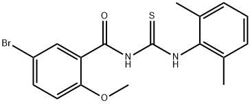 N-(5-bromo-2-methoxybenzoyl)-N'-(2,6-dimethylphenyl)thiourea Struktur