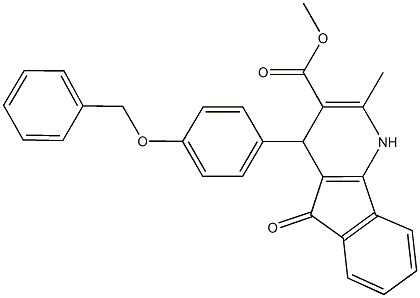 methyl 4-[4-(benzyloxy)phenyl]-2-methyl-5-oxo-4,5-dihydro-1H-indeno[1,2-b]pyridine-3-carboxylate Struktur