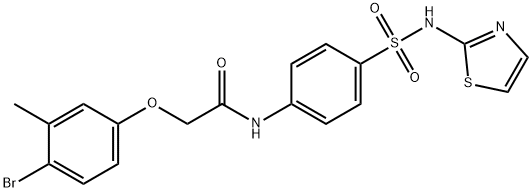 2-(4-bromo-3-methylphenoxy)-N-{4-[(1,3-thiazol-2-ylamino)sulfonyl]phenyl}acetamide Struktur