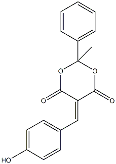 5-(4-hydroxybenzylidene)-2-methyl-2-phenyl-1,3-dioxane-4,6-dione Struktur