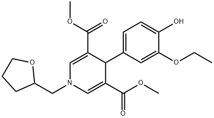 dimethyl 4-(3-ethoxy-4-hydroxyphenyl)-1-(tetrahydro-2-furanylmethyl)-1,4-dihydro-3,5-pyridinedicarboxylate Struktur