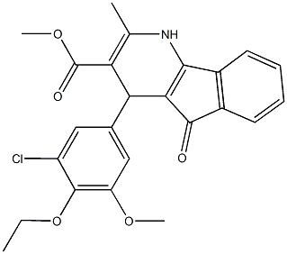 methyl 4-(3-chloro-4-ethoxy-5-methoxyphenyl)-2-methyl-5-oxo-4,5-dihydro-1H-indeno[1,2-b]pyridine-3-carboxylate Struktur