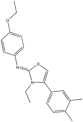 N-(4-(3,4-dimethylphenyl)-3-ethyl-1,3-thiazol-2(3H)-ylidene)-N-(4-ethoxyphenyl)amine Struktur